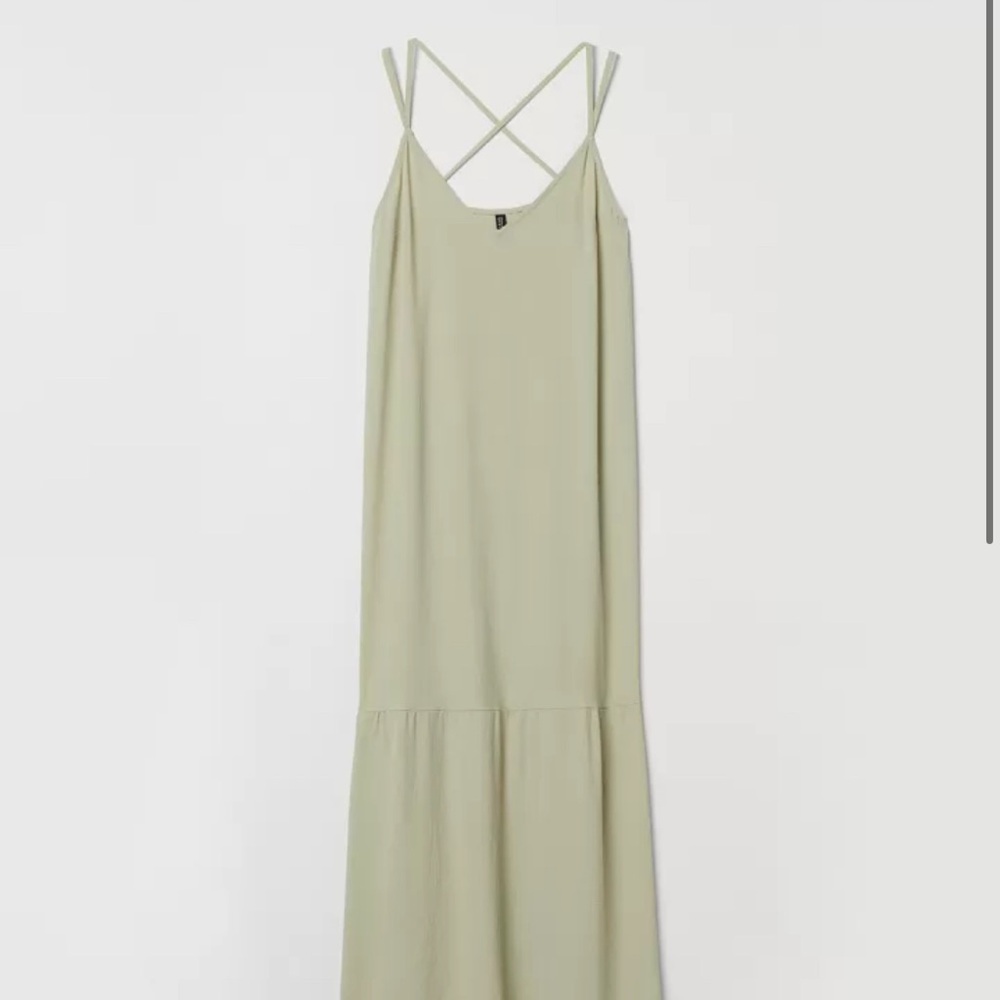H&M Green Sleeveless Sundress Resort Wear